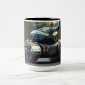 Tank van een alternatieve realiteit tweekleurige koffiemok (Center)