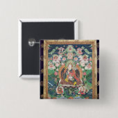 Tanka of Padmasambhava, c.749 AD Vierkante Button 5,1 Cm (Voorkant /achterkant)
