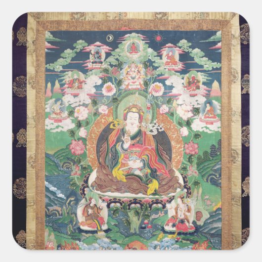 Tanka of Padmasambhava, c.749 AD Vierkante Sticker (Voorkant)