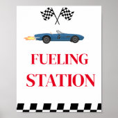 Tanken Race Auto Verjaardagsfeest Sign Poster (Voorkant)