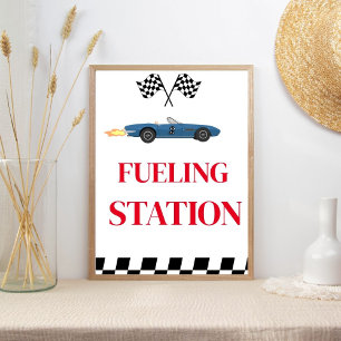 Tanken Race Auto Verjaardagsfeest Sign Poster