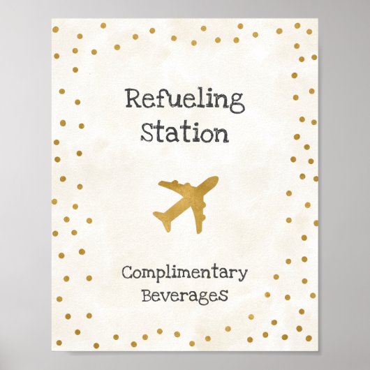 Tanken Station Bruiloft Bridal Shower Bord Poster (Voorkant)