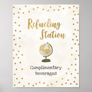 Tanken Station Globe Bruiloftssalon Bord Poster