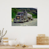 Tanker Truck Highway Driving Transport Art Poster (Keuken)