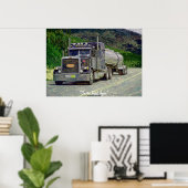 Tanker Truck Highway Driving Transport Art Poster (Thuiskantoor)