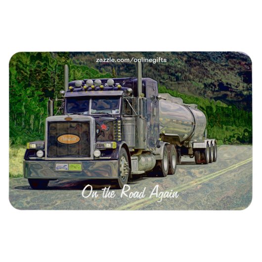 Tanker Truck Highway Rijden Art Magnet Magneet (Horizontaal)