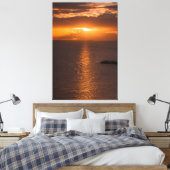 Tankschip op zonsondergang in de Atlantische Oceaa Canvas Afdruk (Insitu (Slaapkamer))
