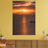 Tankschip op zonsondergang in de Atlantische Oceaa Canvas Afdruk (Insitu (Woonkamer))