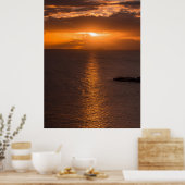 Tankschip op zonsondergang in de Atlantische Oceaa Poster (Keuken)