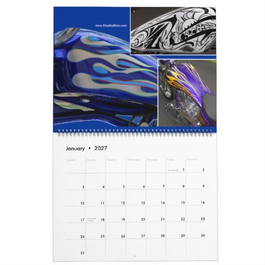 Tankschoten - kunst van het schilderen van aangepa kalender (Jan 2027)