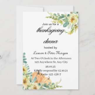 Tanksgiving Invitation Kaart