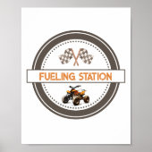 Tankstation 4 Wheeler Verjaardagsteken Poster (Voorkant)