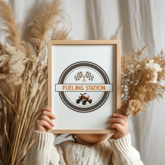 Tankstation 4 Wheeler Verjaardagsteken Poster