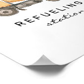 Tankstation Bouwtruck Verjaardagsbord Poster (Hoek)