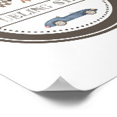 Tankstation Marine Blauw Race Car Sign Poster (Hoek)