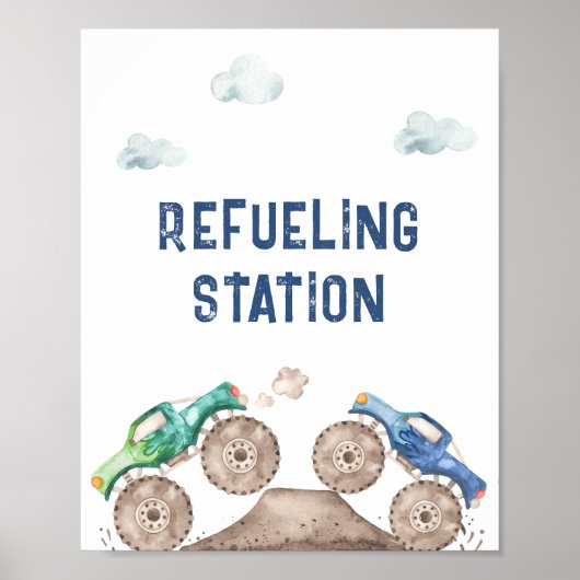 tankstation monstertruck poster (Voorkant)