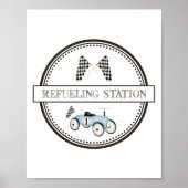 Tankstation Race Car Ride-On Sign Poster (Voorkant)