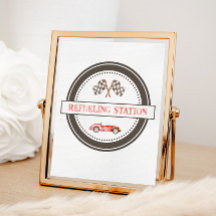 Tankstation Red Race Car Sign