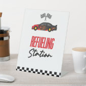 Tankstation Rode Race Auto Drink Tafel Reclamebord Met Voetstuk (Insitu)