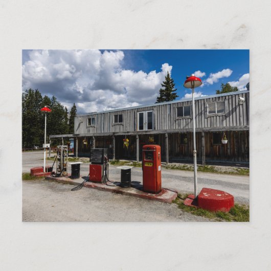 Tankstelle am Alaska Highway in Kanada Briefkaart (Voorkant)