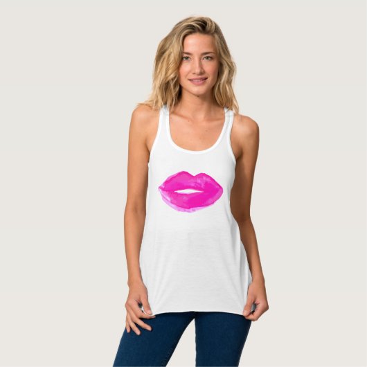 Tanktop ♡ handbeschilderde lips (Volledige Voorkant)