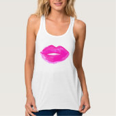 Tanktop ♡ handbeschilderde lips (Voorkant)