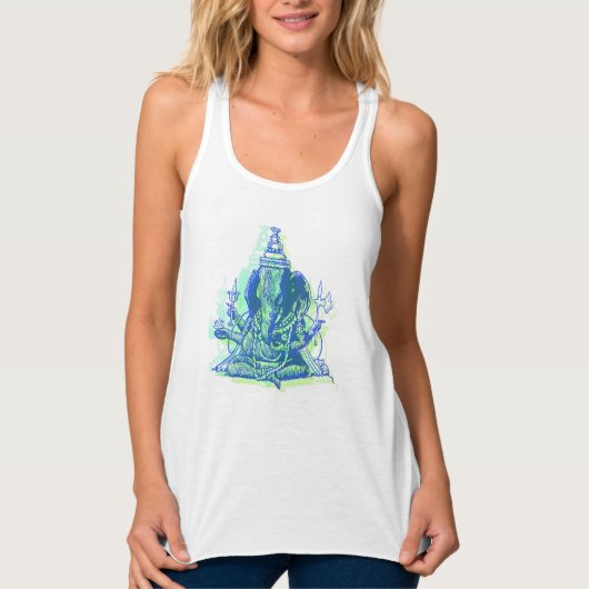 Tanktop met vrouwelijke zwendelaar Ganesha (Voorkant)