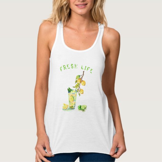 Tanktop van de Partij voor de Drink, vers Lemon Ju (Voorkant)