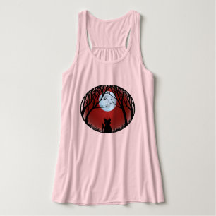 Tanktop van de Shirt van de dames met zwarte kat V