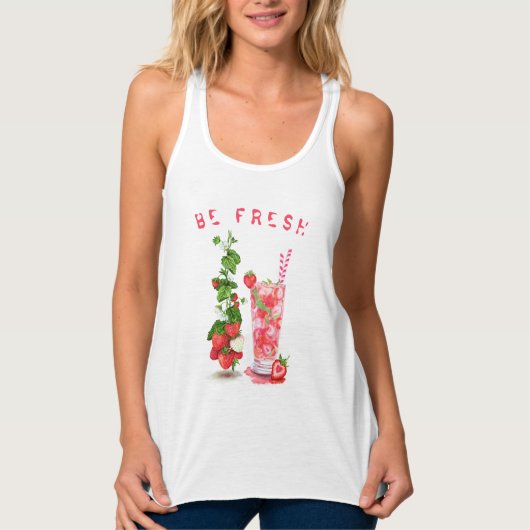 Tanktop van de zoete aardbeiensap/Drink (Voorkant)