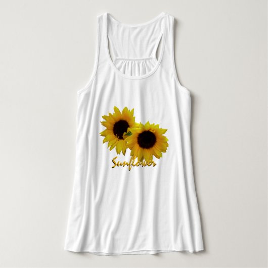 Tanktop voor zonnebloemen, voor dames, aangepast S (Design voorkant)
