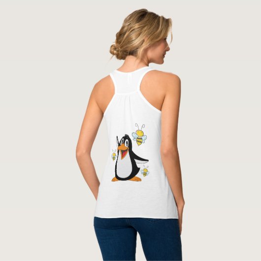 Tanktop Womens Penguin Bumblebee (Volledige Achterkant)
