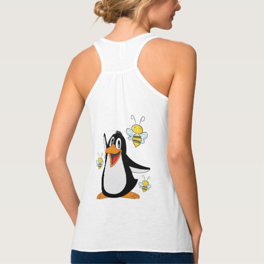 Tanktop Womens Penguin Bumblebee (Achterkant)