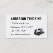 tankwagen voor semi-brandstof visitekaartje (Achterkant)