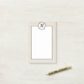 Tanne, witte met zwarte krans en monogram post-it® notes (Op bureau)