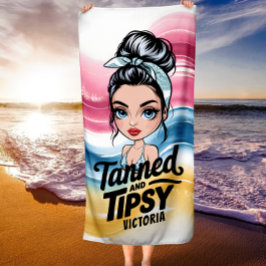 Tanned and Tipsy - Reizen, vakantie cadeau voor de Strandlaken