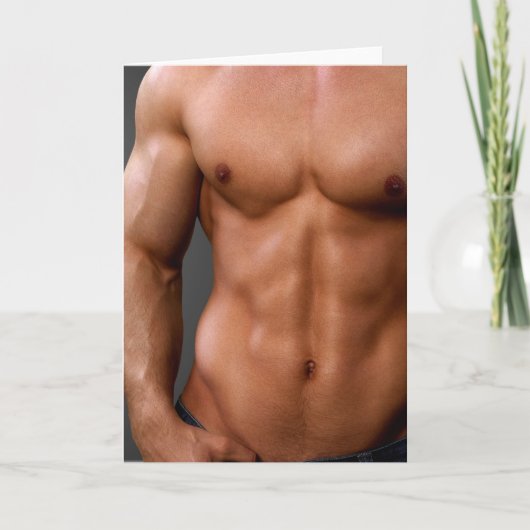 Tanned and Toned Hot Guy Greetings Card Kaart (Voorkant)