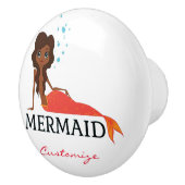 Tanned Brunette Mermaid Thunder_Cove Keramische Knop (Rechts)