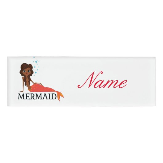 Tanned Brunette Mermaid Thunder_Cove Naambadge (Voorkant)