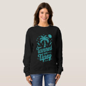 Tanned en Tipsy Coconut Tree Vrouwen Beach Trui (Voorkant volledig)