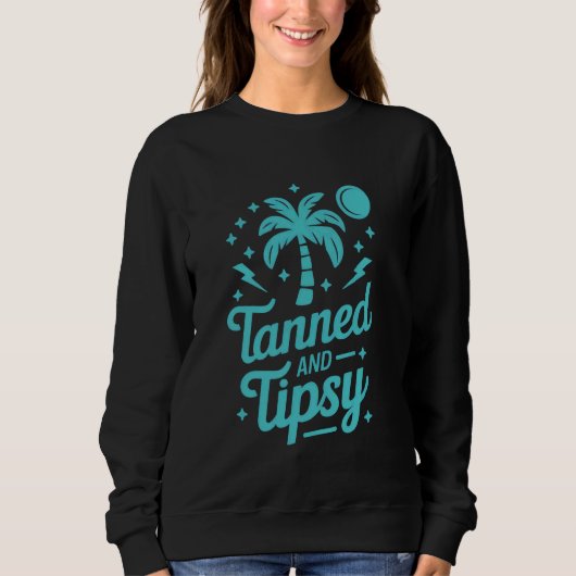 Tanned en Tipsy Coconut Tree Vrouwen Beach Trui (Voorkant)