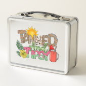 Tanned en Tipsy | Leuk zomerfeest ontwerp (Achterkant)