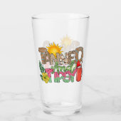 Tanned en Tipsy | Leuk zomerfeest ontwerp Glas (Achterkant)