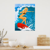 Tanned Surfer Girl Poster (Keuken)