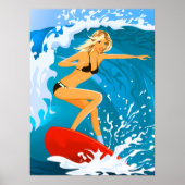 Tanned Surfer Girl Poster (Voorkant)