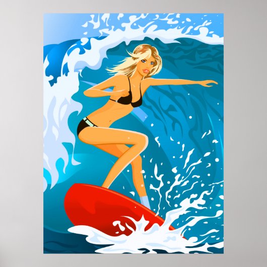 Tanned Surfer Girl Poster (Voorkant)
