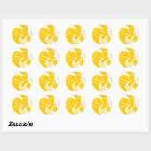 TANNEN VARKENS DERDE (F) geel Ronde Sticker (Vel)