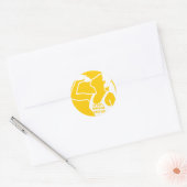 TANNEN VARKENS DERDE (F) geel Ronde Sticker (Envelop)