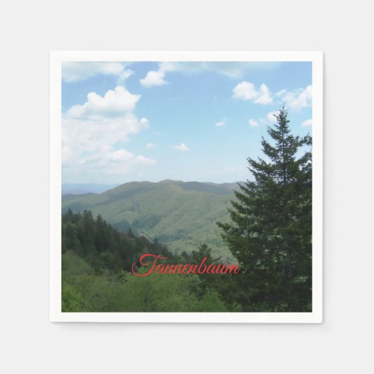 Tannenbaum Berg Kerstmis Servet (Voorkant)