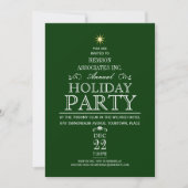 Tannenbaum Typographic Emerald Holiday Party Kaart (Voorkant)